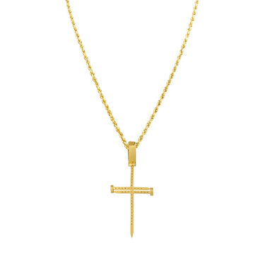 Yellow Diamond Cross Pendant in 14k Yellow Gold 0.65 Ctw